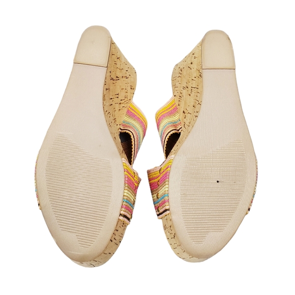 Steve Madden Womens Pride Colorful Stripe Cork Wedge Sandals Size 8.5 - Picture 9 of 11